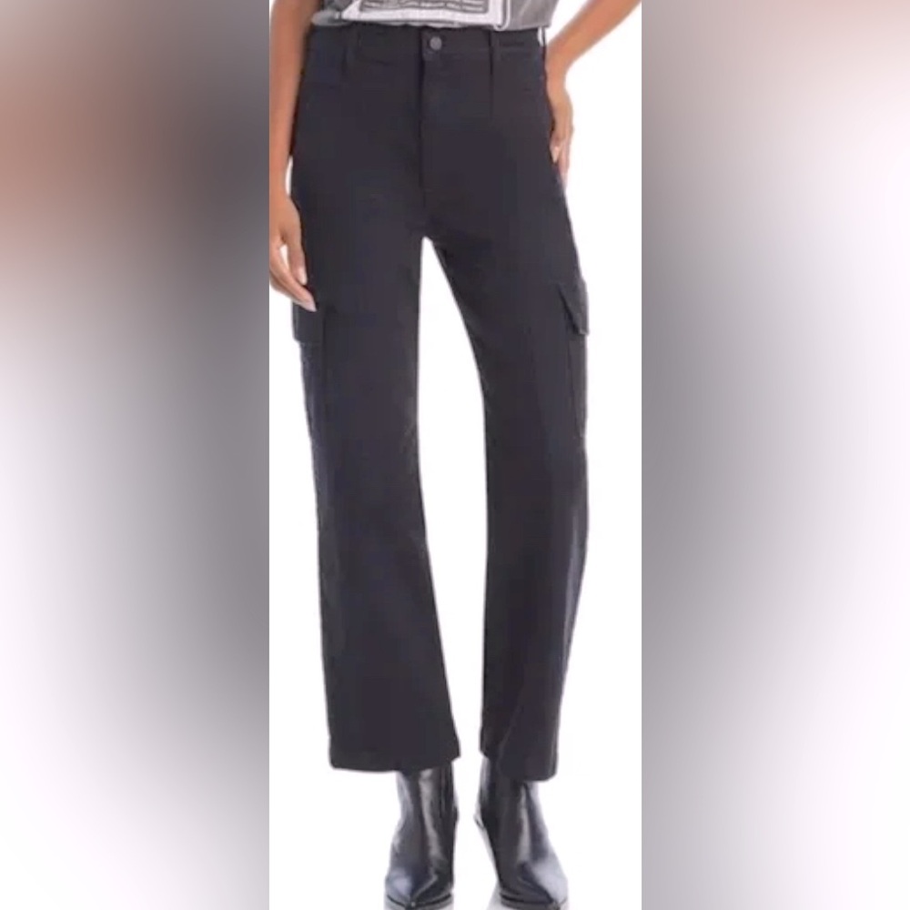 Mother The Straight Up Rambler Cargo Skimp Jeans Pitch Black Size‎ 33 NWT